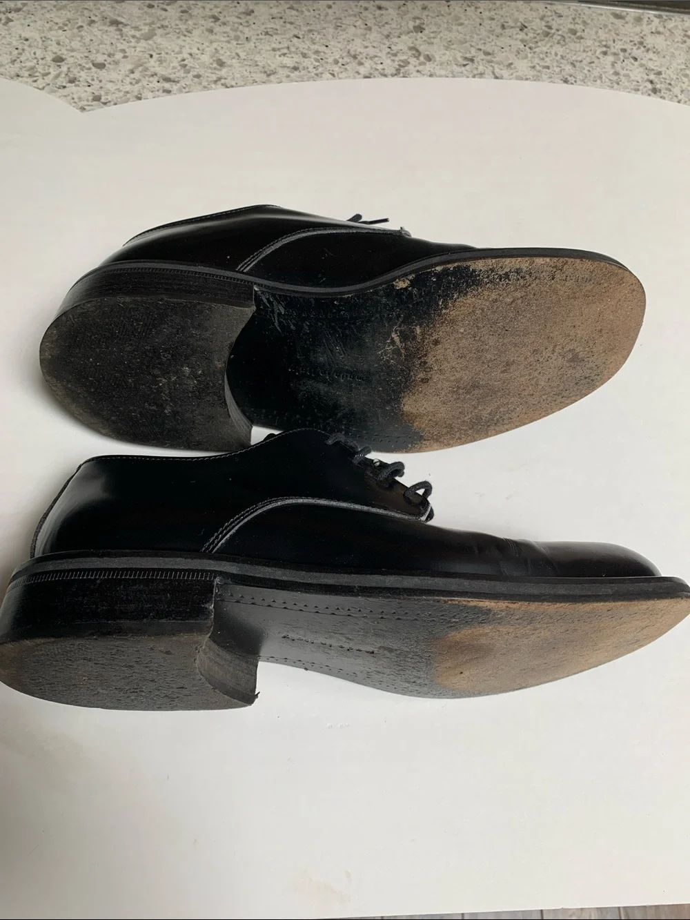 Paco Monjaro Men’s Black Leather Derby Shoes.  Pre-Owned.Made in Italy.Size:8.5.